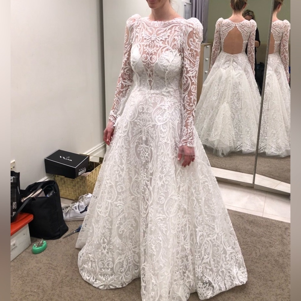 Pnina Tornai White Lace Wedding Dress